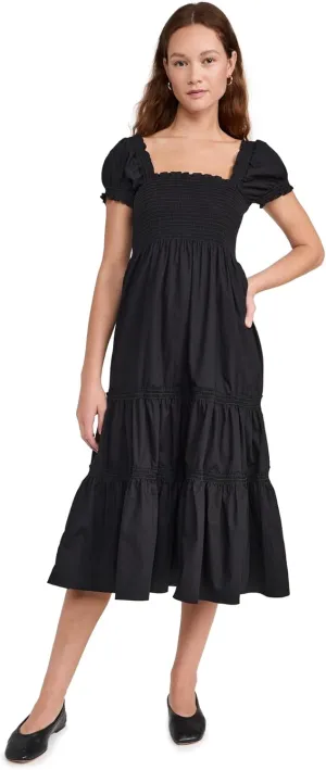 Women's Square Neck Smocked Maxi Dress