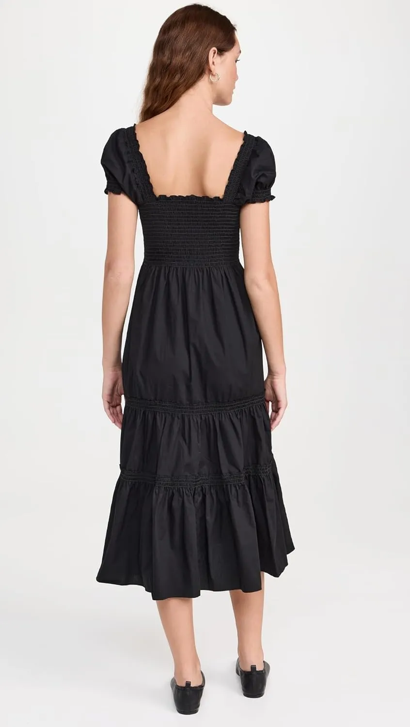 Women's Square Neck Smocked Maxi Dress