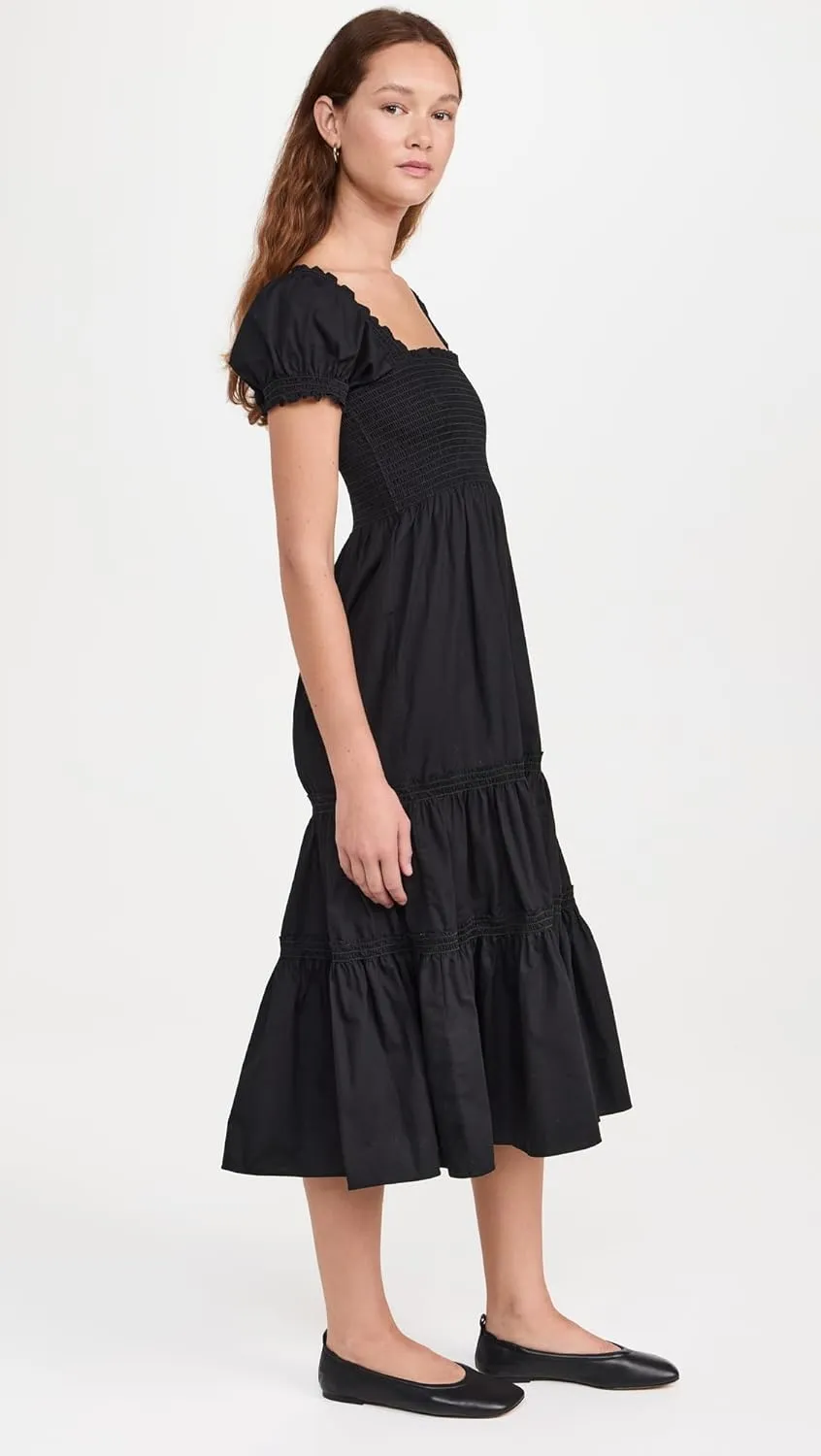Women's Square Neck Smocked Maxi Dress