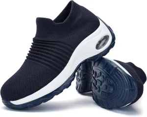 Women's Walking Shoes Sock Sneakers - Mesh Slip On Air Cushion Lady Girls Modern Jazz Dance Easy Shoes Platform Loafers
