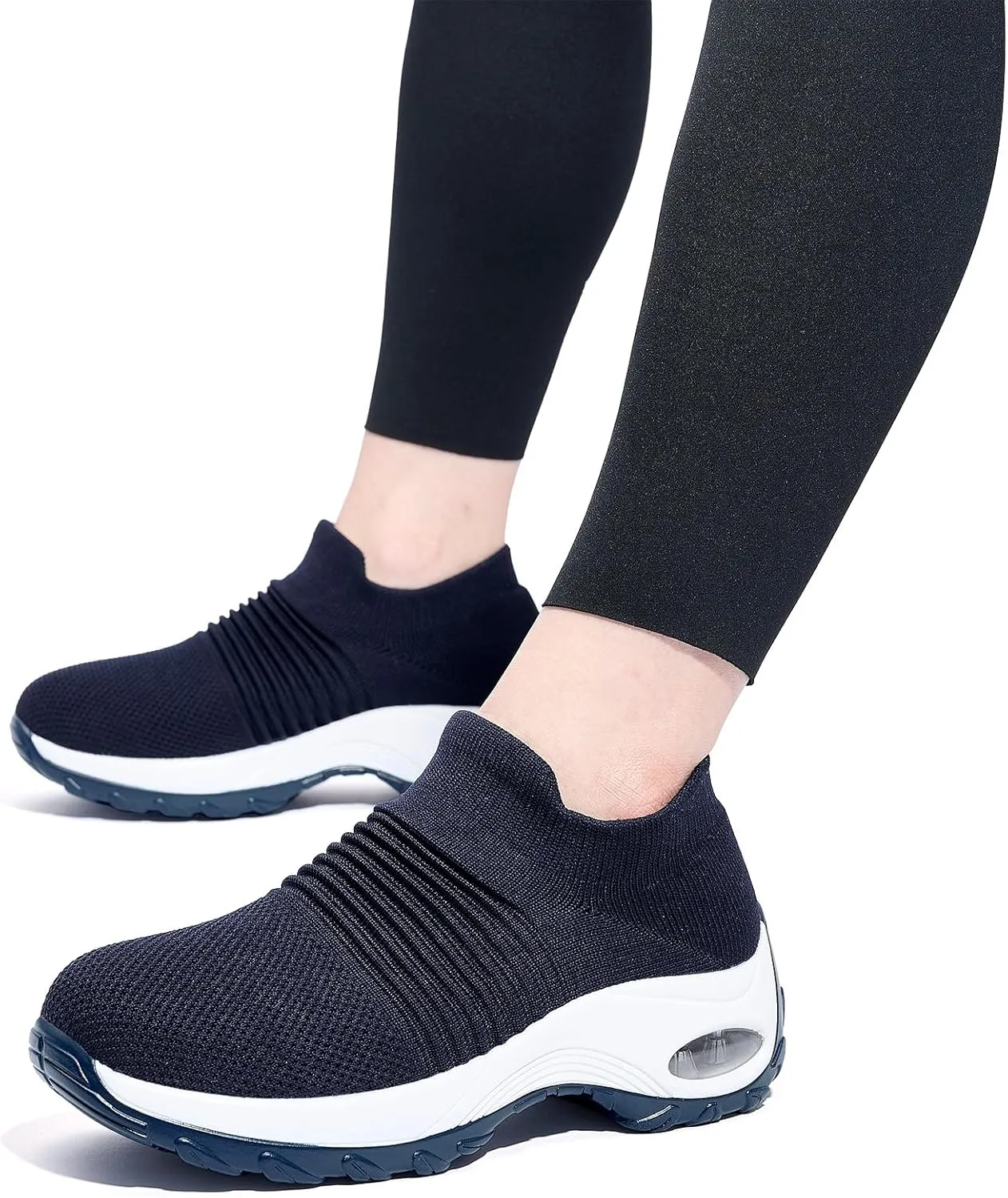 Women's Walking Shoes Sock Sneakers - Mesh Slip On Air Cushion Lady Girls Modern Jazz Dance Easy Shoes Platform Loafers