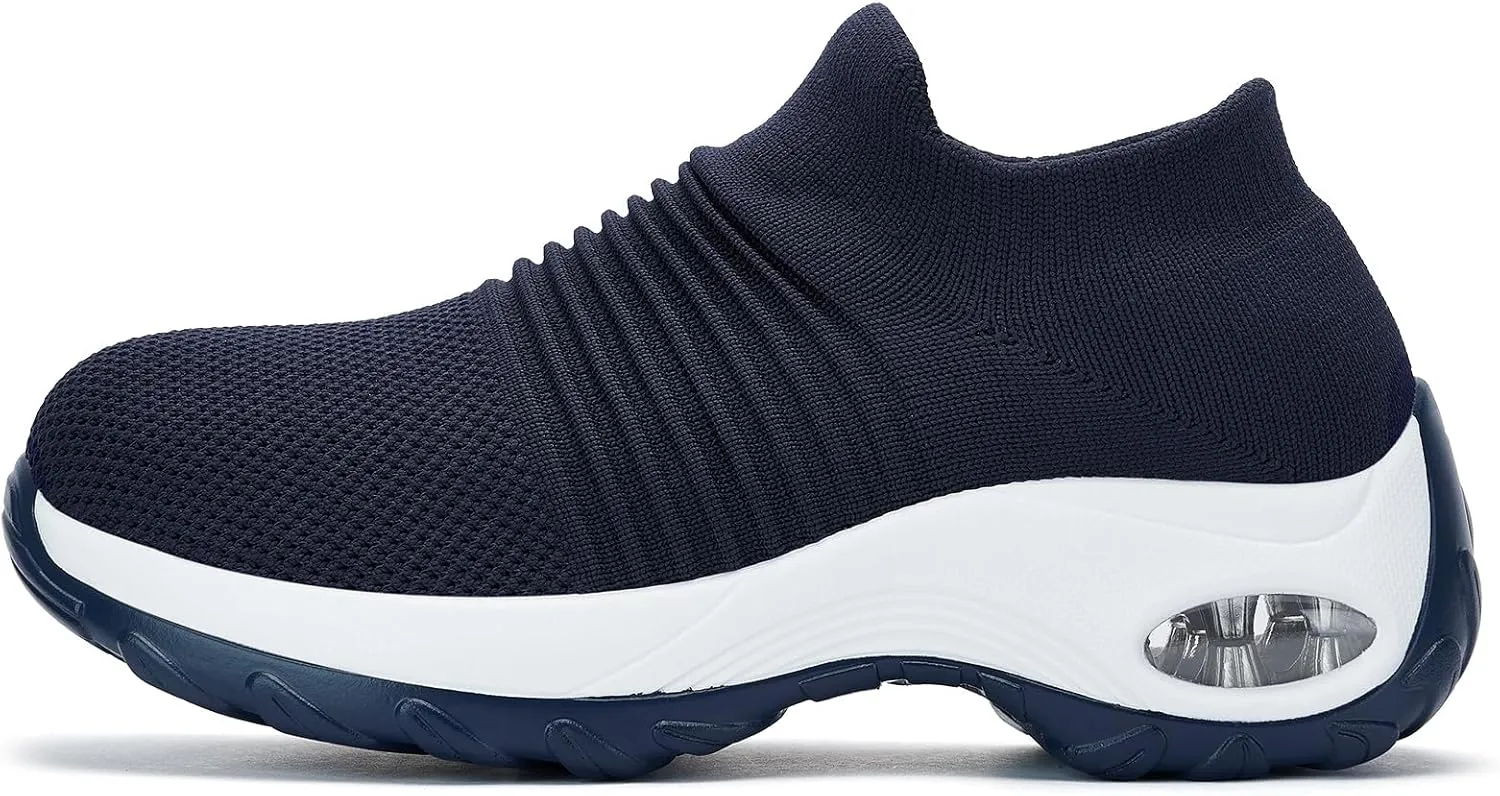 Women's Walking Shoes Sock Sneakers - Mesh Slip On Air Cushion Lady Girls Modern Jazz Dance Easy Shoes Platform Loafers