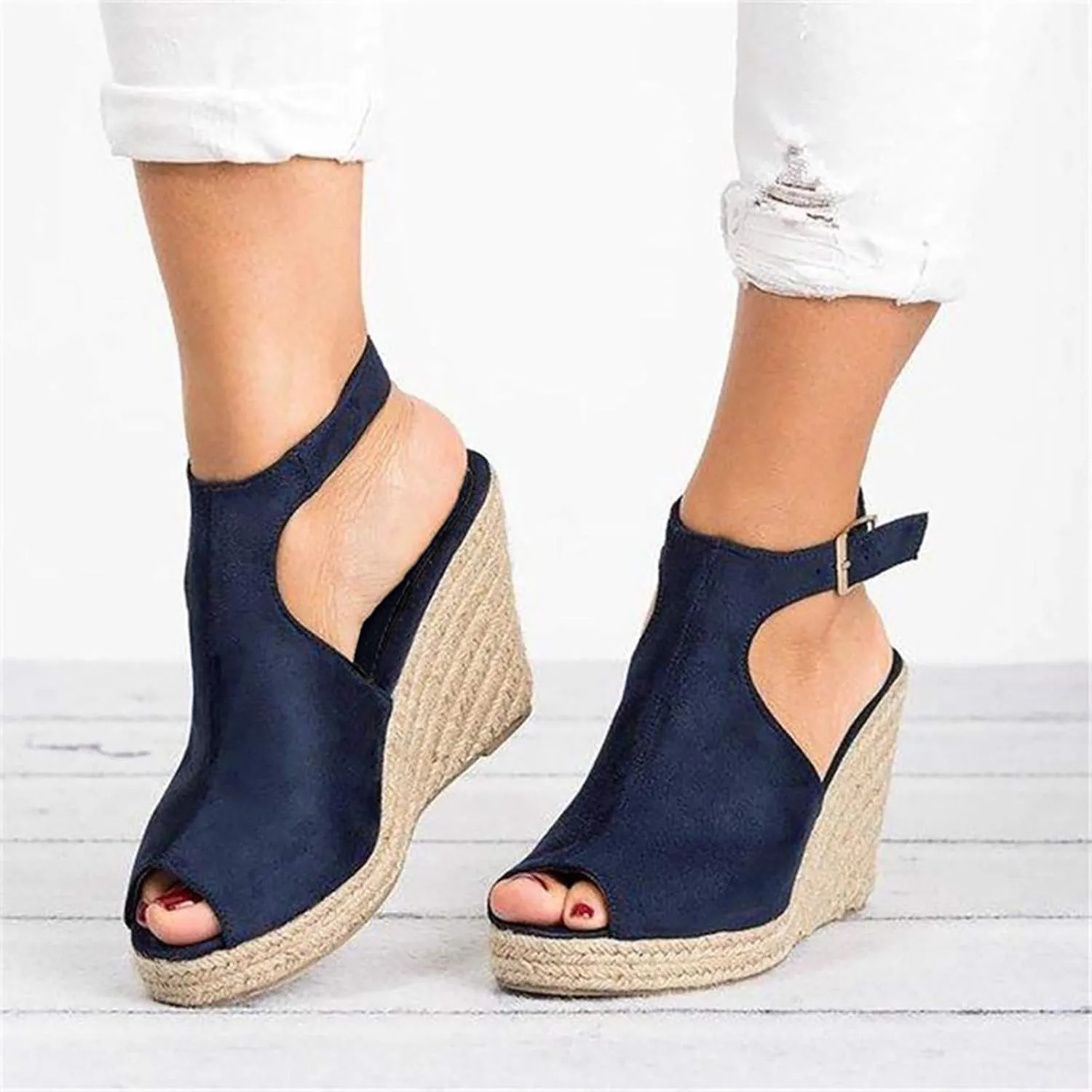 Women's Wedge Sandals Espadrille Platform Sandal High Heels Ankle Strap Open Toe Wedges Slingback Summer Dress Shoes