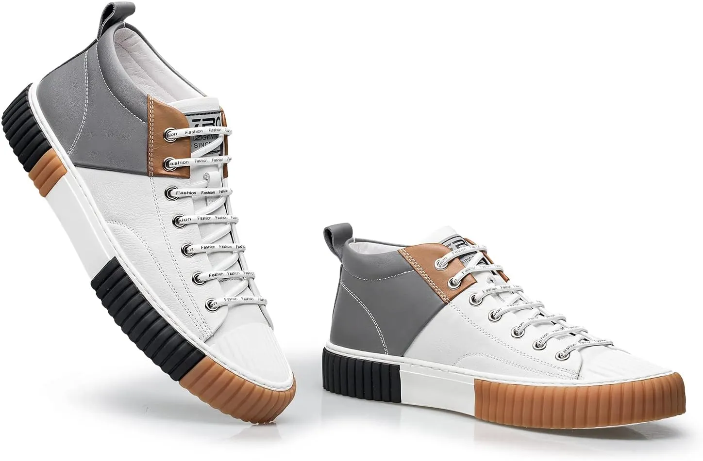 ZRO Men's High Top Sneakers,Leather Breathable Casual Shoes for Men’S05806