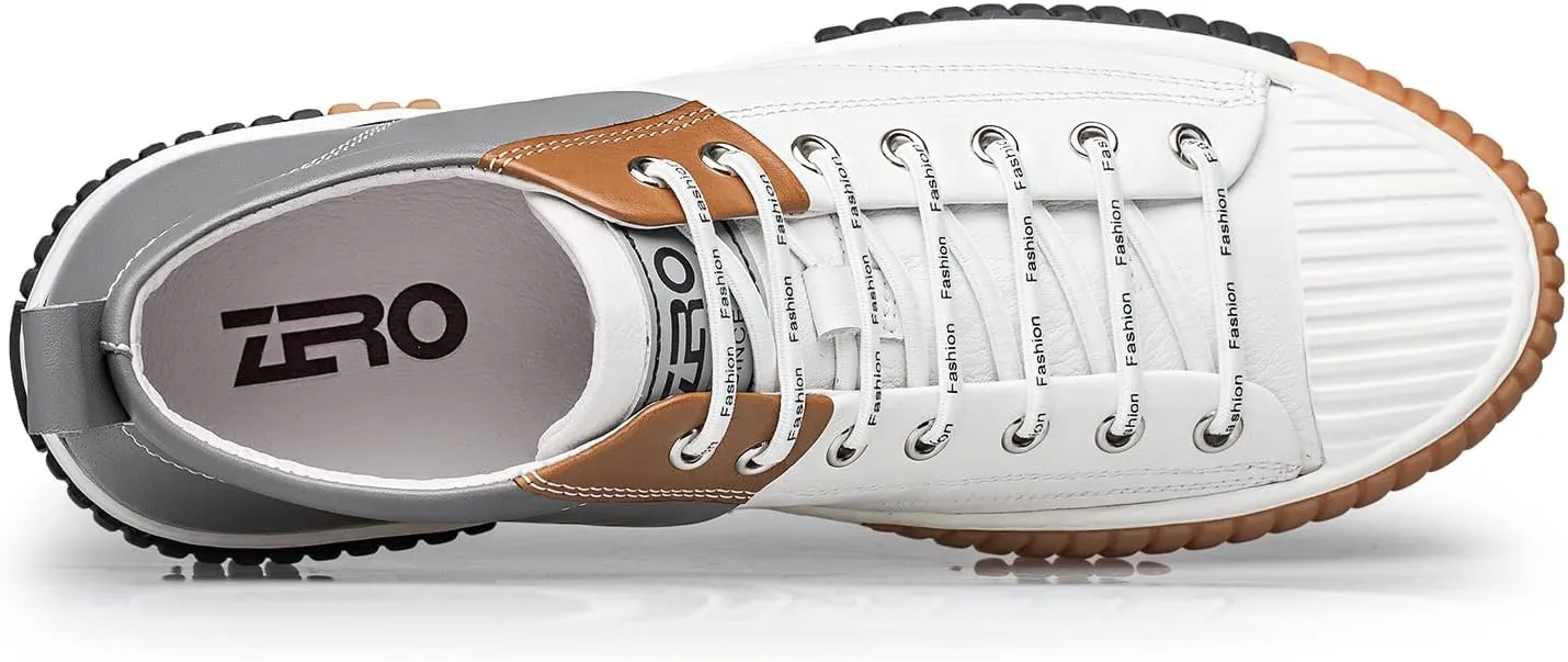 ZRO Men's High Top Sneakers,Leather Breathable Casual Shoes for Men’S05806
