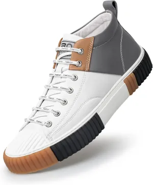 ZRO Men's High Top Sneakers,Leather Breathable Casual Shoes for Men’S05806