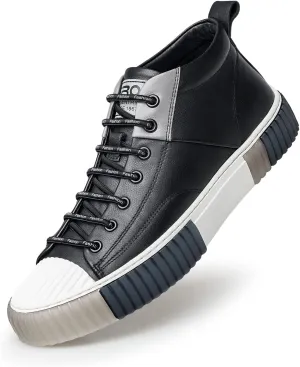 ZRO Men's High Top Sneakers,Leather Breathable Casual Shoes for Men’S05806