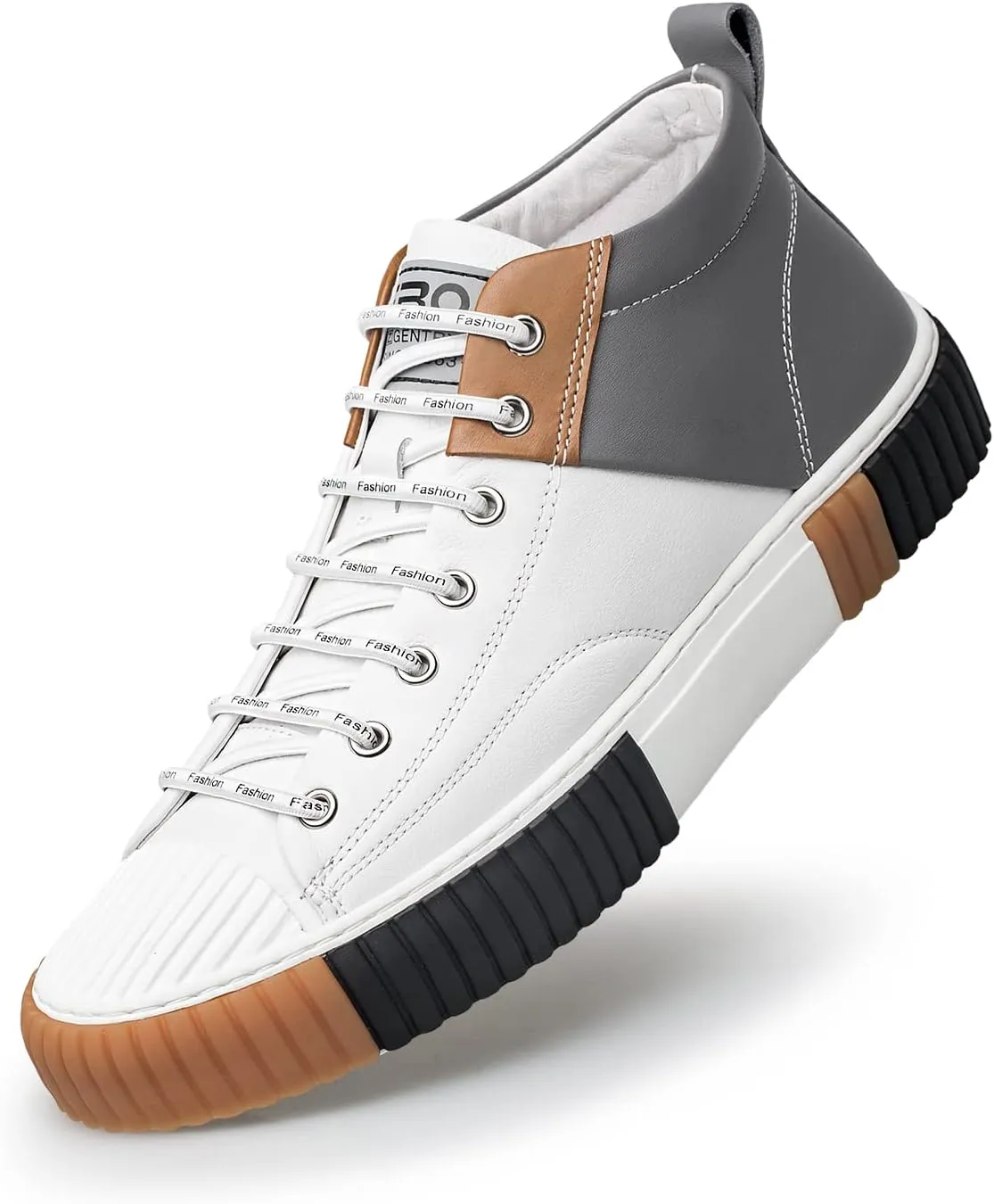 ZRO Men's High Top Sneakers,Leather Breathable Casual Shoes for Men’S05806
