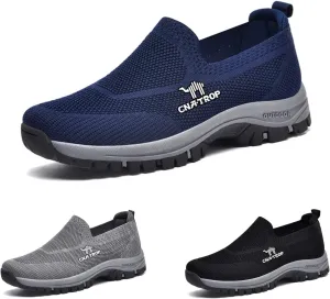 Ztigerz Men's Breathable Mesh Canvas Orthopedic Travel Plimsolls Slip-On Loafers,Comfort Non Slip Outdoor Flats Sneakers Walking Hiking Driving Casual Boat Shoes